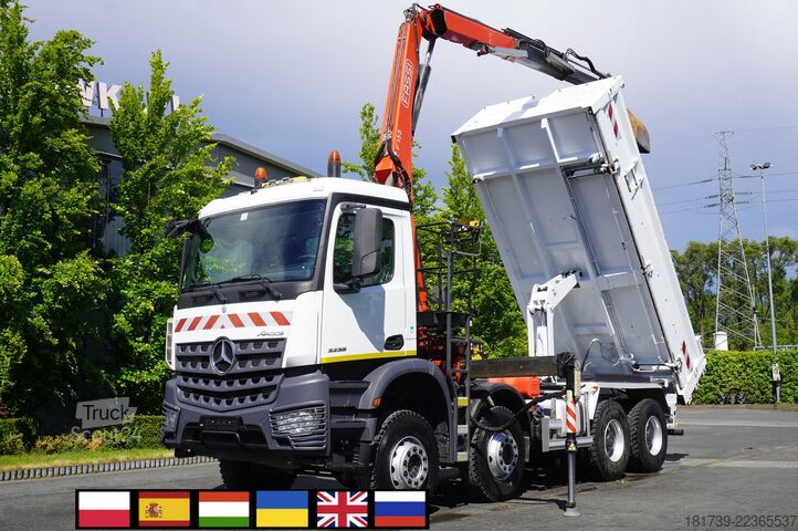 Basculant bidirecțional Mercedes-Benz Arocs 3236 8x4 / HDS Fassi F155A.0.22