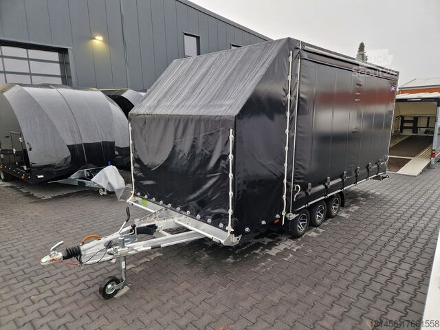 Autotransporter Anhänger trailershop geschlossener Autotransporter Tridem