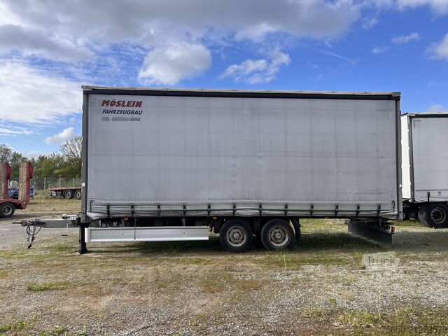 Open trailer with tarp Möslein TPF 11-D Schwebheim  Tandem- Planenanhänger Durchladen