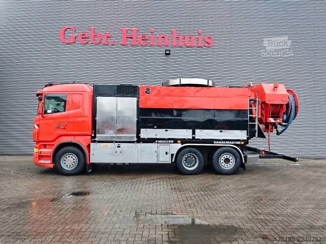 Saugfahrzeug Scania R500 V8 6x2 Müller Canalmaster CMF 170KT 10.000...