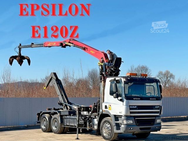 Φορτηγό γερανός roll-off DAF CF 85.460 * ABROLLKIPPER + EPSILON E120Z /6x4