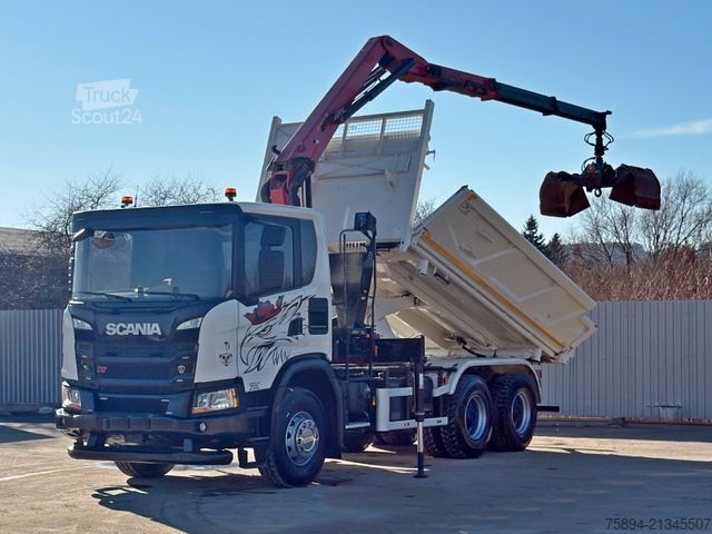 Teherautóra szerelt daru SCANIA G 410 Kipper 4,90m * HMF 1643 + FUNK *6x4