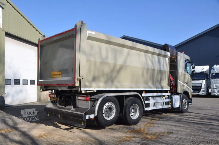 Camion-benne avec grue Volvo FH 460 6x2 KIPPER + HMF Z-KRAAN
