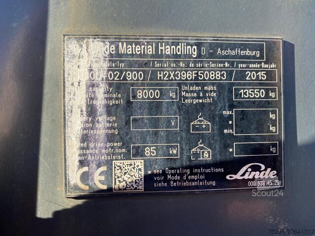 Komerciālais transportlīdzeklis Linde H80D-02 900 Diesel BJ2015 15650 h guter Zustand