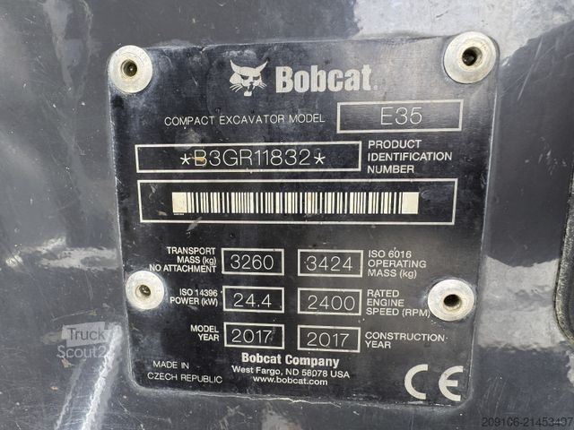 Mini excavator BOBCAT E35 Powertilt 3xSchaufeln Klima
