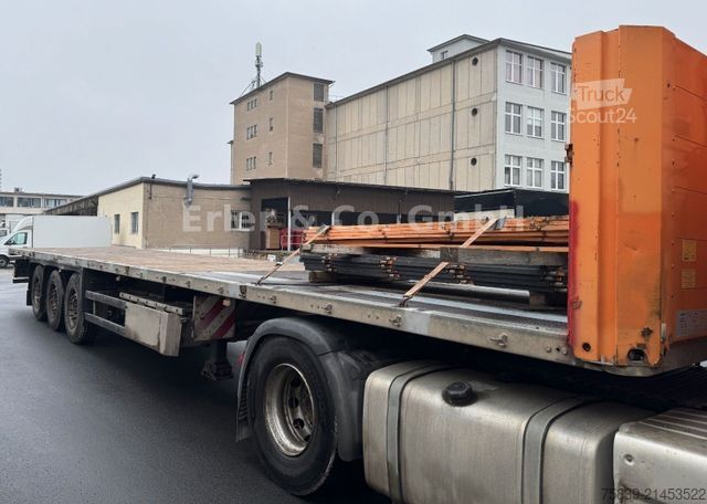 Working platform semitrailer SCHMITZ CARGOBULL Rahmen verzinkt, Bordwände, I.+III. Achse Lift