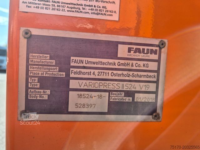 Szemetesautó MERCEDES-BENZ Actros 2533 L Faun Variopress II524 V19 Zoeller
