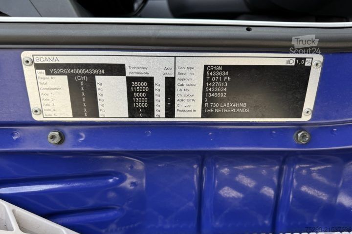 Tracteur routier standard Scania R730 LA6x4HNB Kipphydraulik / Swiss-Vehicle