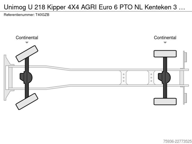 Tipper Unimog U 218 Kipper 4X4 AGRI Euro 6 PTO NL Kenteken 3 ...