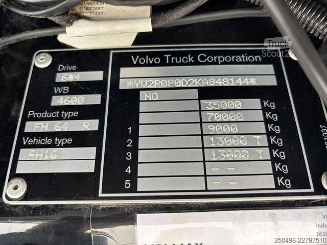 Transporter kłód Volvo FH 16 750 6x4 EPSILON M110L83 / RETARDER