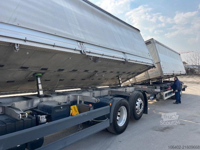 Φορτηγό πλατφόρμα με μουσαμά MAN TGX 25.510 6x2-4 BL mit Hänger, Aufbau