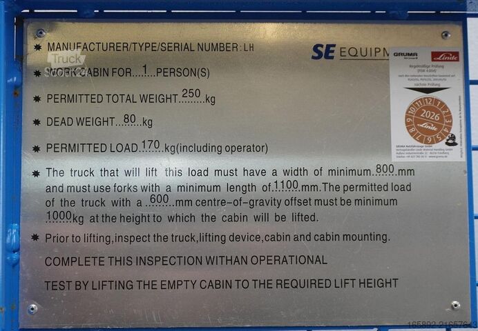 φορτηγό πλατφόρμα εργασίας SE EQUIPMENT POLAND Arbeitskorb Type 080 (800x1200 mm)