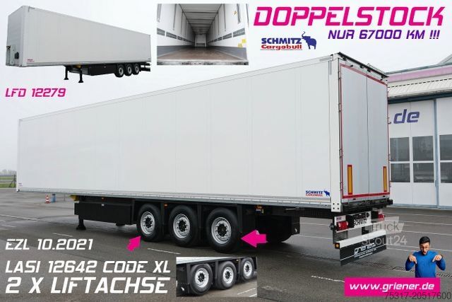 Kofferauflieger SCHMITZ CARGOBULL SKO 24/DOPPELSTOCK / 2,70/ 2 x LIFT nur 67000 km
