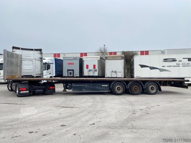 Semirreboque aberto Kögel 3 Achs Plateau Liftachse Pal.-Kasten BPW-Achsen