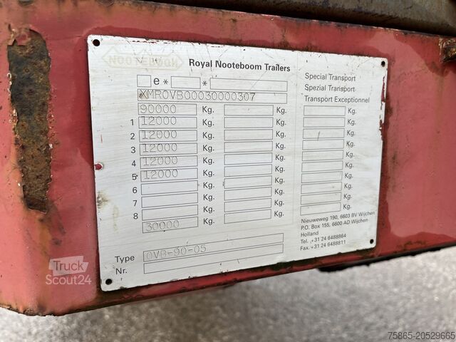 Flatbed Nooteboom OVB-90-05 / 5 axle 12 Ton Hydraulic / BPW Drum ...