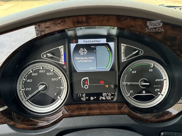 Camion cu platformă și prelată, cu remorcă DAF XF480 Schiebeplane-Zug Bordwände Lenkach