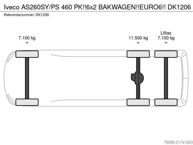 Чемодан Iveco AS260SY/PS 460 PK!!6x2 BAKWAGEN!!EURO6!!