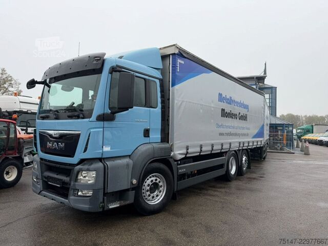 Φορτηγό πλατφόρμα με μουσαμά MAN TGS 26.440 6x2-4 LL AHK Lift-/Lenkachse Intarder