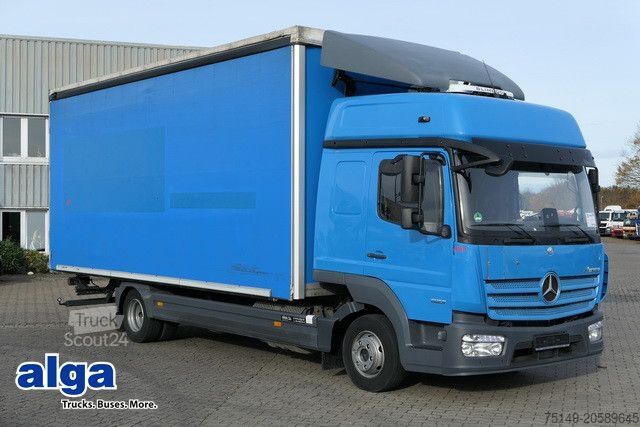 Gardinsided kassevogn MERCEDES-BENZ 823 Atego 4x2, Edscha, Schiebeplane, Standklima