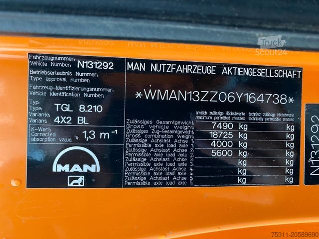 Pritschenwagen MAN TGL 8.210 | 3xSitze*2x AHK*Tempomat*1.Hand