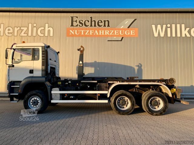 Camion benne à bras amovible MAN TGA 33.390 6x6 BB | Big Chassis*Steel*Manuell