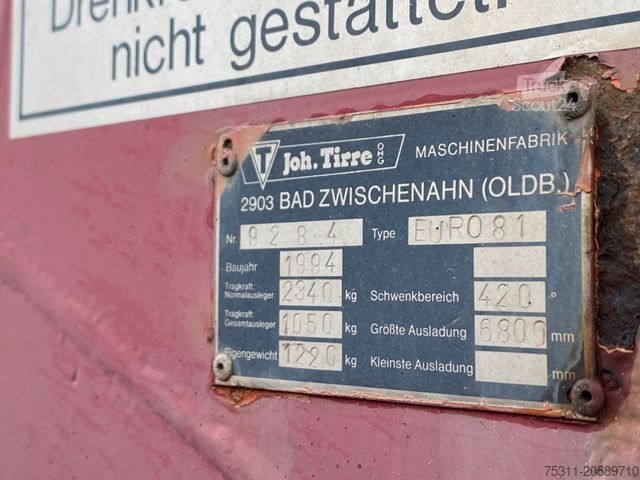 Camión de plataforma MAN 10.224 | Tirre Faltkran*AHK*manuell*Blatt