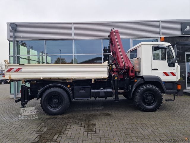 Sklápěcí vůz MAN 13.180 AK 4x4 Allrad/Single/Kran Hiab 122 Funk