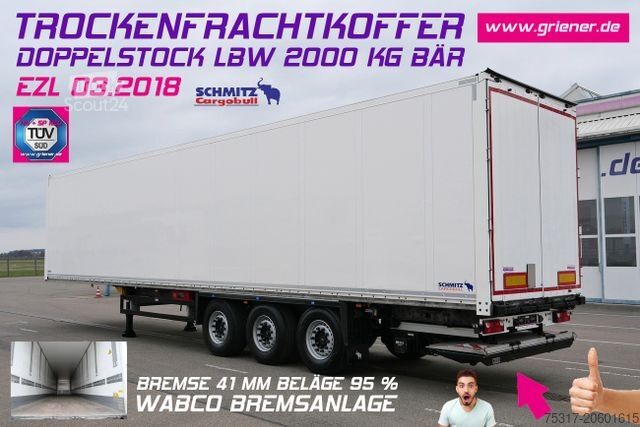 Naczepa skrzyniowa SCHMITZ CARGOBULL SKO 24/DOPPELSTOCK / LBW 2000 kg UFB LASI 12642