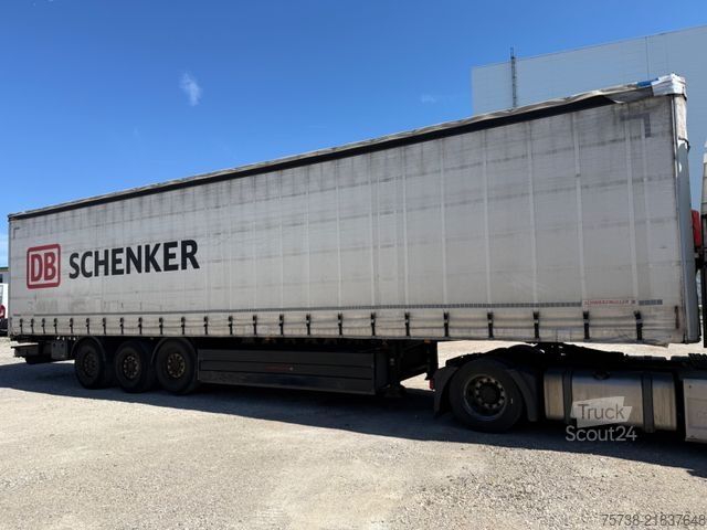 Öppen semitrailer med kapell SCHWARZMÜLLER S1/Pritsche+Schiebeplane+Edscha/Luft-Lift