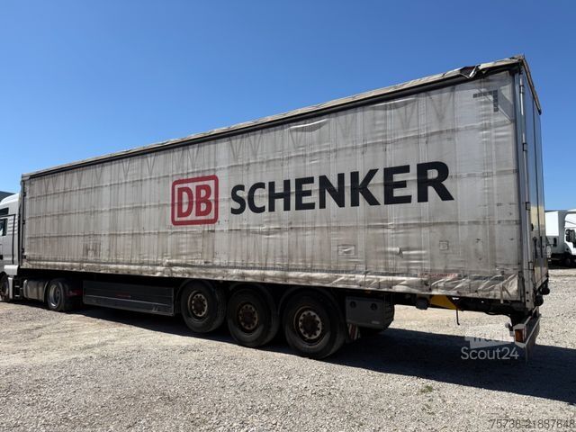 Öppen semitrailer med kapell SCHWARZMÜLLER S1/Pritsche+Schiebeplane+Edscha/Luft-Lift