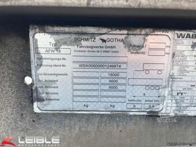 Výměnný podvozek přívěsu SCHMITZ CARGOBULL AWF 18/L-20*BDF-Lafette*SAF-Achsen*Reifen 90%*