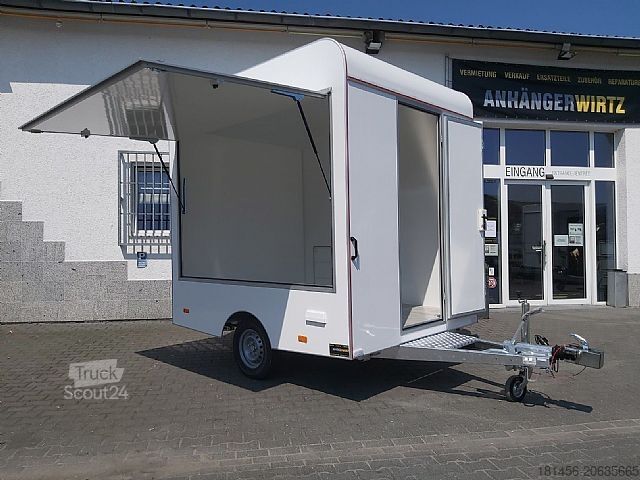 Verkoopaanhanger trailershop 250x200x230cm retro style für DIY Ausbau verfügbar