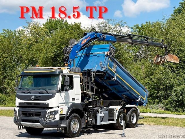 Lastebilmontert kran VOLVO FMX 410 Kipper 4,90m *PM 18.5 TP/FUNK *6x4