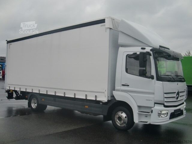 Ciężarówka z płaską platformą i plandeką Mercedes-Benz Atego 1224 L AHK Alu Standheizung Navi