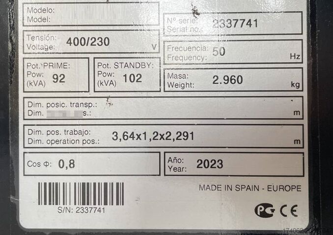 Agregado Deutz TCD4.1L4 - 105 kVA Stage V Generator - DPX-19011