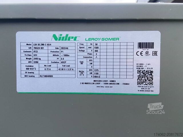 Agregado Perkins 4008TAG3 - 1250 kVA Open Genset - DPX-19821-O