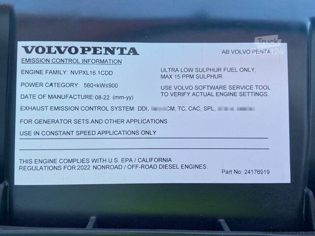 Agregado Volvo TWD1683GE - 740 kVA Stage V - DPX-19040-O