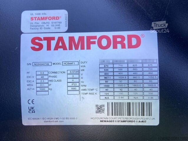 Agregado Volvo TWD1683GE - 740 kVA Stage V - DPX-19040-O