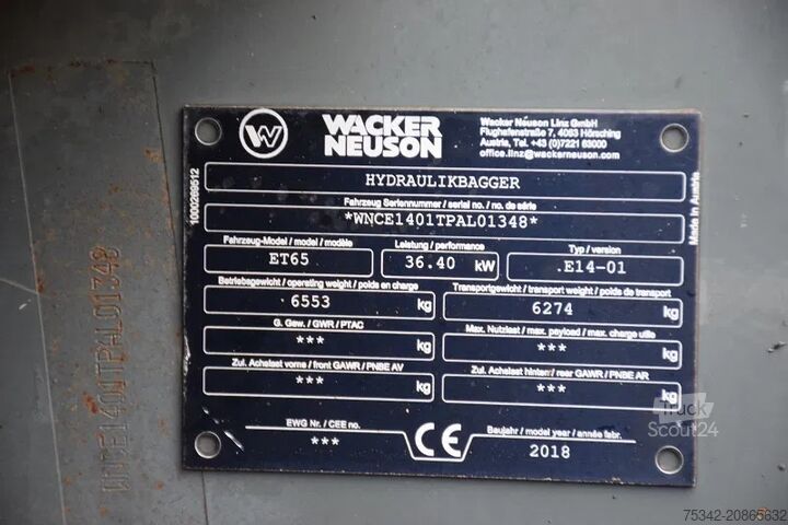 Minigraafmachine WACKER NEUSON ET 65 - 1600 Hours