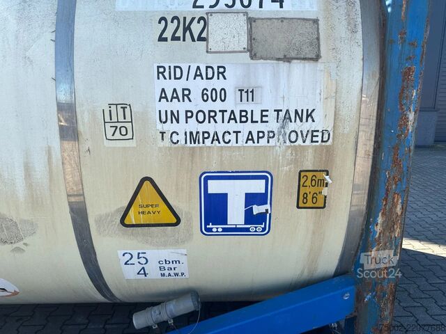 Conteneur-citerne CIMC 20FT ISO 25.01L / UN T11 / 5Y+CSC-TEST: 05/2027