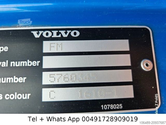 Faházszállító teherautó VOLVO FH 540 6x4 Blatt/n 105 Z