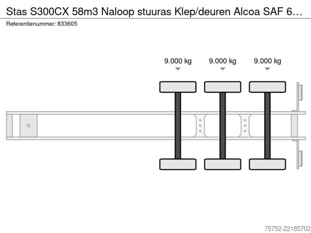 Самосвал Stas S300CX 58m3 Naloop stuuras Klep/deuren Alcoa SA...