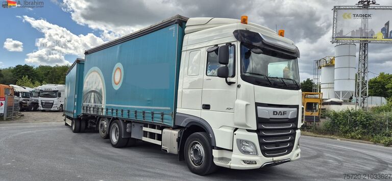 Camion plateau avec bâche Daf XF 450 FAR Edscha Liftachse