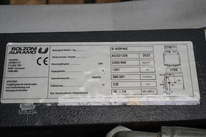 Pince à fourches BOLZONI B-400PWE, Breite 1830 mm