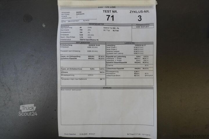 Heftruckaccu GRUMA 48 Volt 6 PzS 750 Ah