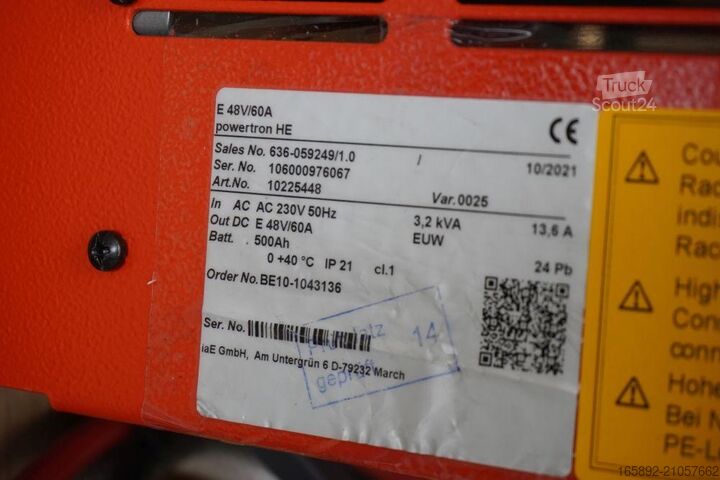 Heftruckaccu INDUSTRIE AUTOMATION Powertron HE 48/60 HF inkl. EUW