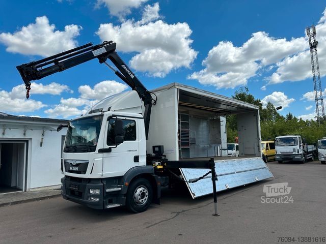 Tovornjak s ploščadjo MAN TGM 15.250 Koffer KRAN 14m FUNK EDSCHA