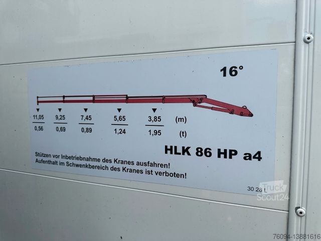 Tovornjak s ploščadjo MAN TGM 15.250 Koffer KRAN 14m FUNK EDSCHA