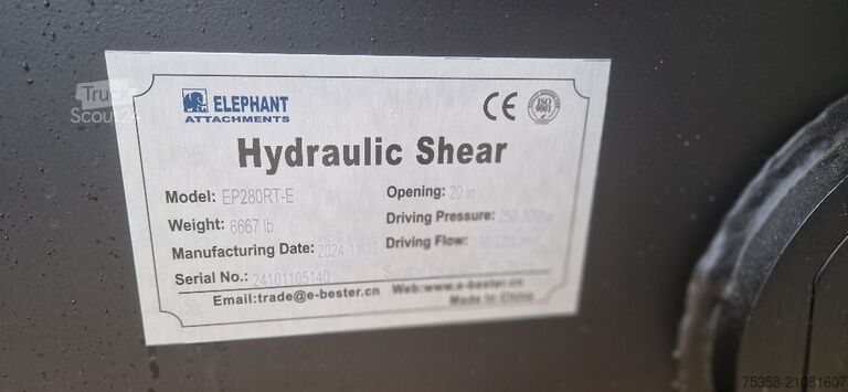 Schrottschere für Bagger ab 20 to.,  