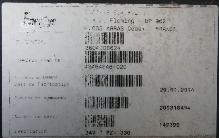 Krautuvo baterija HAWKER 24 Volt 3 PzV 330 Ah